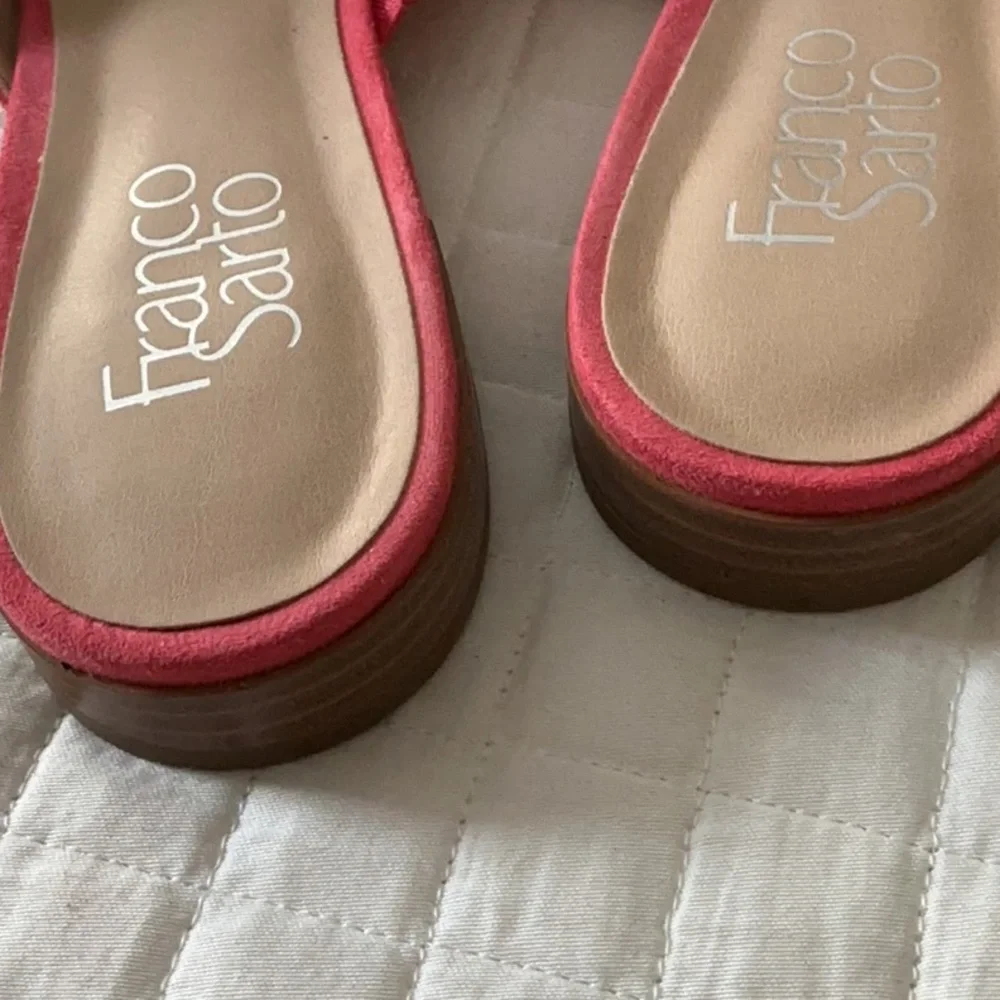 Franco Sarto Pink Suede Pointed Mules. - Picture 4 of 5